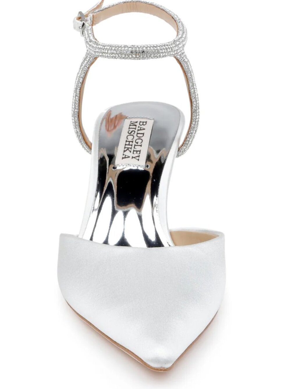 Badgley Mischka Autumn Ankle Strap Kitten Heel Pumps White US Size 10 - Picture 10 of 12